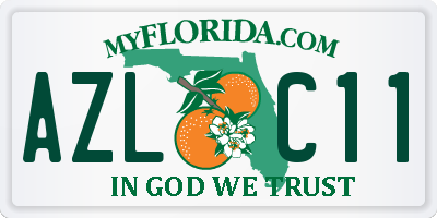 FL license plate AZLC11