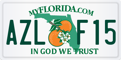 FL license plate AZLF15