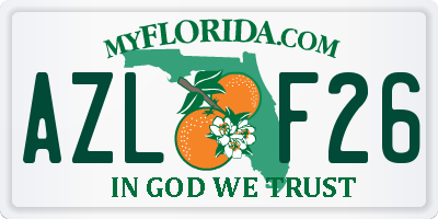 FL license plate AZLF26