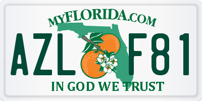 FL license plate AZLF81