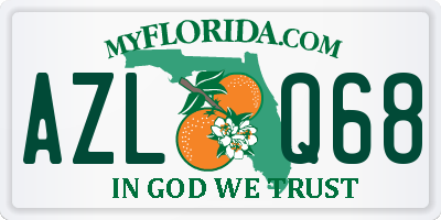 FL license plate AZLQ68