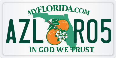 FL license plate AZLR05