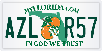 FL license plate AZLR57