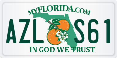 FL license plate AZLS61