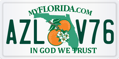 FL license plate AZLV76