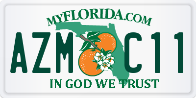 FL license plate AZMC11