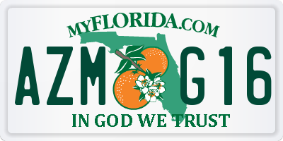 FL license plate AZMG16