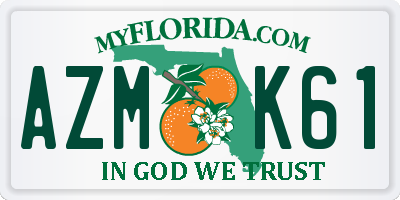 FL license plate AZMK61