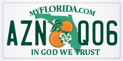 FL license plate AZNQ06