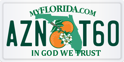 FL license plate AZNT60