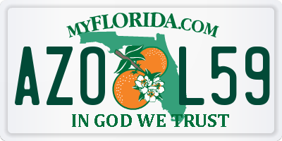 FL license plate AZOL59
