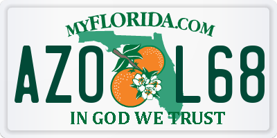 FL license plate AZOL68