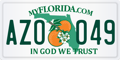 FL license plate AZOO49