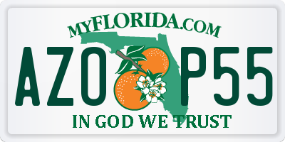 FL license plate AZOP55
