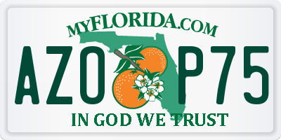 FL license plate AZOP75