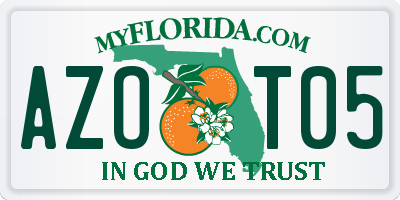 FL license plate AZOT05
