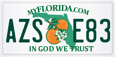 FL license plate AZSE83