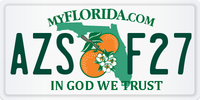 FL license plate AZSF27