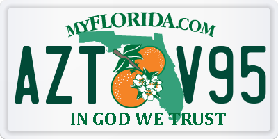 FL license plate AZTV95