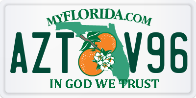 FL license plate AZTV96