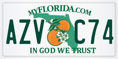 FL license plate AZVC74