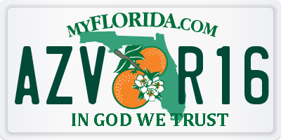 FL license plate AZVR16