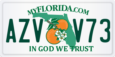 FL license plate AZVV73
