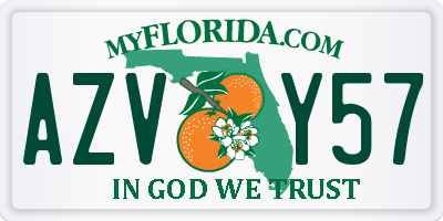 FL license plate AZVY57