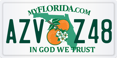 FL license plate AZVZ48