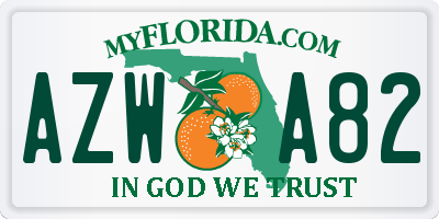 FL license plate AZWA82
