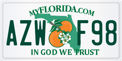 FL license plate AZWF98