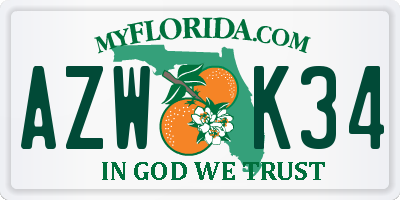 FL license plate AZWK34