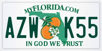 FL license plate AZWK55