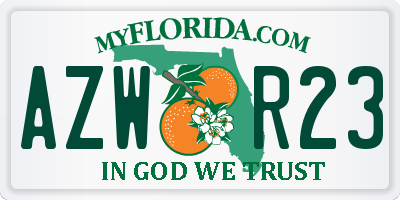 FL license plate AZWR23