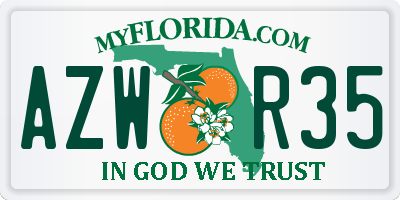 FL license plate AZWR35