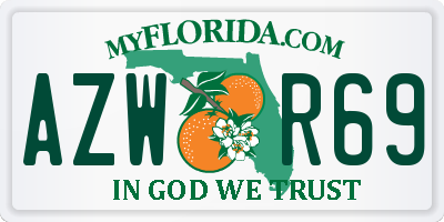 FL license plate AZWR69