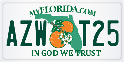 FL license plate AZWT25