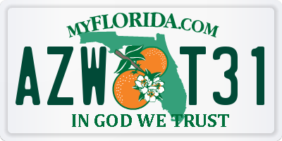 FL license plate AZWT31
