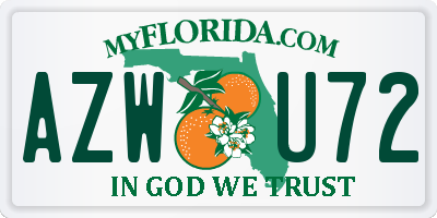 FL license plate AZWU72