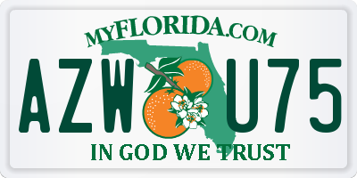 FL license plate AZWU75