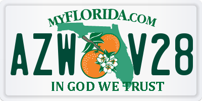 FL license plate AZWV28
