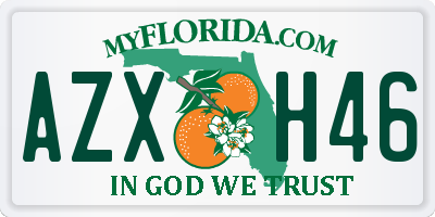 FL license plate AZXH46