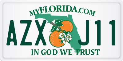 FL license plate AZXJ11