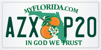 FL license plate AZXP20