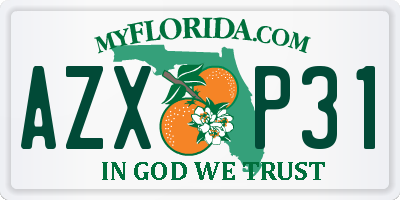 FL license plate AZXP31