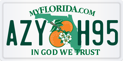 FL license plate AZYH95
