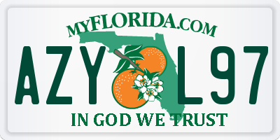FL license plate AZYL97