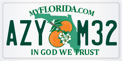 FL license plate AZYM32
