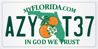 FL license plate AZYT37