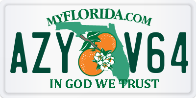 FL license plate AZYV64